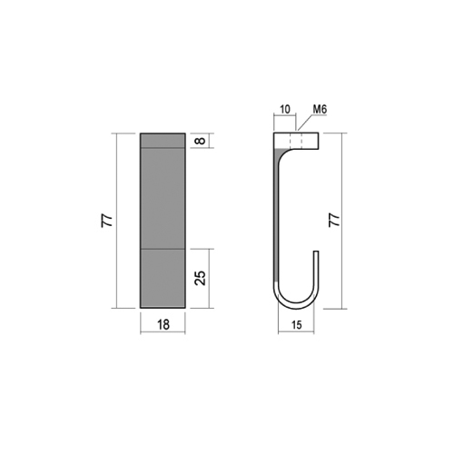 Hanging rail 15x30 Central EUROPA bracket