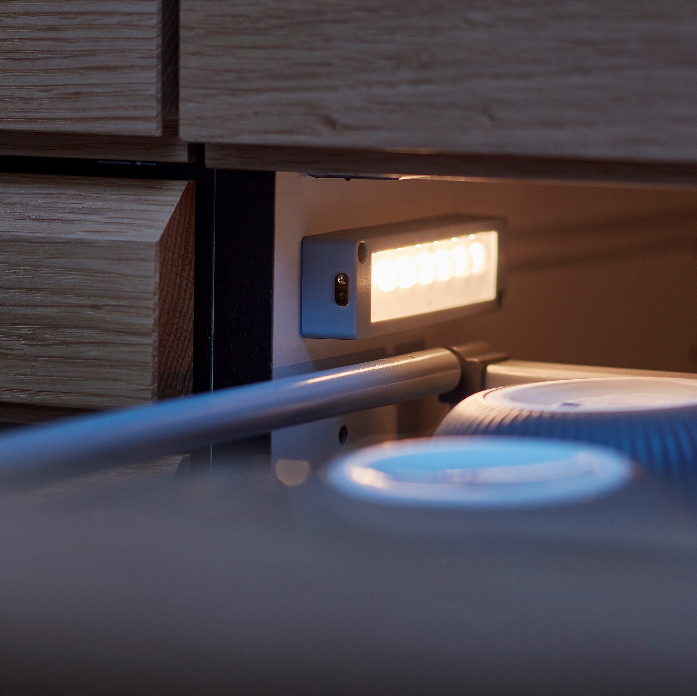 LED lamp with sensor from door opening