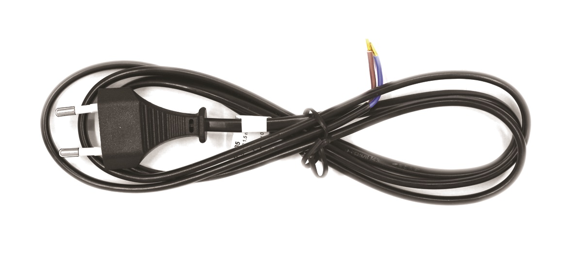 Euro cord for assembly with plug